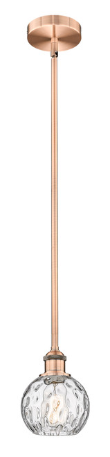 INNOVATIONS 616-1S-AC-G1215-6 Athens Water Glass 1 Light 6 inch Mini Pendant Antique Copper