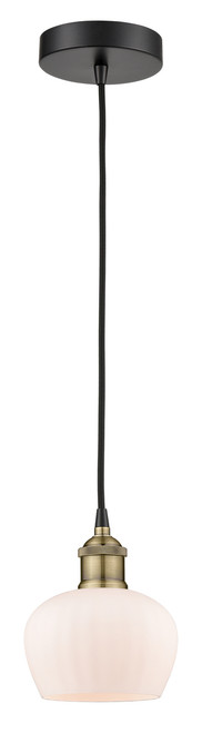 INNOVATIONS 616-1P-BAB-G91 Fenton 1 6.5 inch Mini Pendant Black Antique Brass
