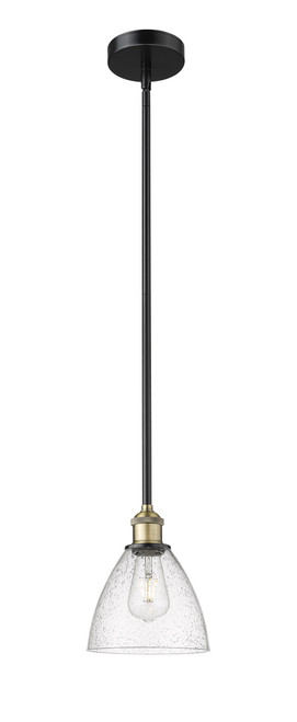 INNOVATIONS 616-1S-BAB-GBD-754 Edison Dome 1 7.5 inch Mini Pendant Black Antique Brass