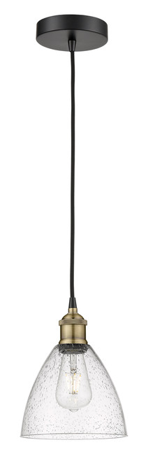 INNOVATIONS 616-1P-BAB-GBD-754 Edison Dome 1 7.5 inch Mini Pendant Black Antique Brass