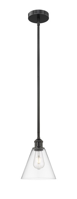 INNOVATIONS 616-1S-BK-GBC-82 Edison Cone 1 Light 8 inch Mini Pendant Matte Black