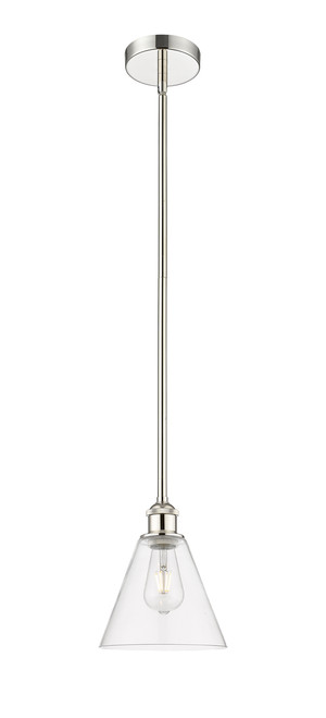 INNOVATIONS 616-1S-PN-GBC-82 Edison Cone 1 Light 8 inch Mini Pendant Polished Nickel