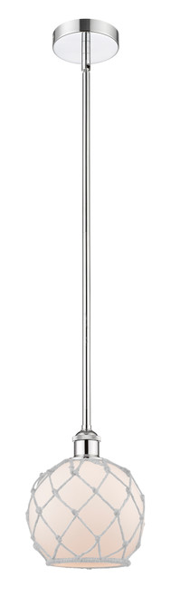 INNOVATIONS 616-1S-PC-G121-8RW Farmhouse Rope 1 Light 8 inch Mini Pendant Polished Chrome