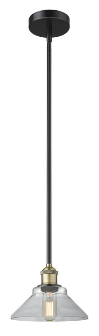 INNOVATIONS 616-1S-BAB-G132 Orwell 1 8.375 inch Mini Pendant Black Antique Brass