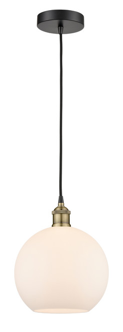 INNOVATIONS 616-1P-BAB-G121-10 Athens 1 10 inch Mini Pendant Black Antique Brass