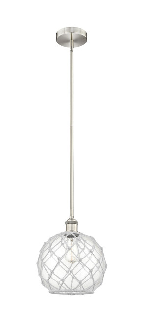 INNOVATIONS 616-1S-SN-G122-10RW Farmhouse Rope 1 Light 10 inch Mini Pendant Brushed Satin Nickel