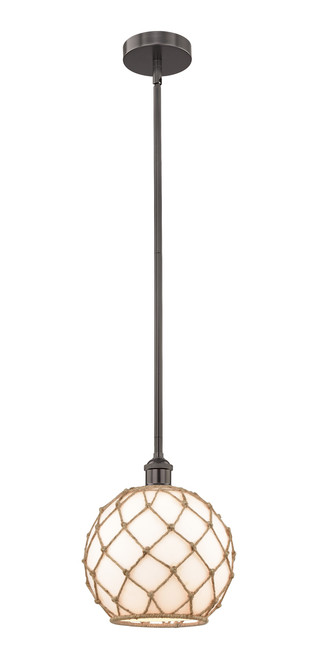 INNOVATIONS 616-1S-OB-G121-10RB Farmhouse Rope 1 Light 10 inch Mini Pendant Oil Rubbed Bronze