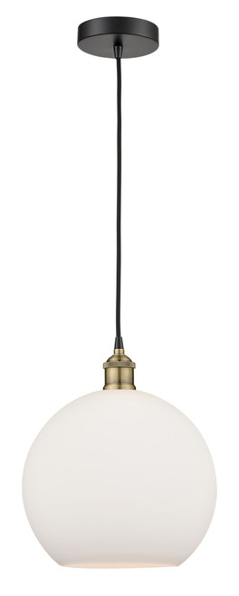 INNOVATIONS 616-1P-BAB-G121-12 Athens 1 11.75 inch Mini Pendant Black Antique Brass