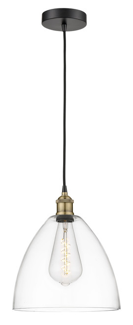 INNOVATIONS 616-1P-BAB-GBD-122 Edison Dome 1 12 inch Mini Pendant Black Antique Brass