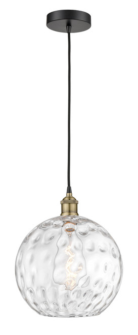 INNOVATIONS 616-1P-BAB-G1215-12 Athens Water Glass 1 12 inch Mini Pendant Black Antique Brass