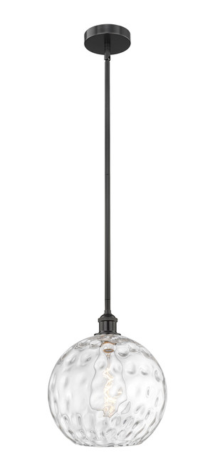 INNOVATIONS 616-1S-BK-G1215-12 Athens Water Glass 1 Light 12 inch Mini Pendant Matte Black