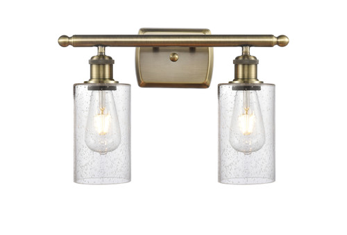 INNOVATIONS 516-2W-AB-G804 Clymer 2 16 inch Bath Vanity Light Antique Brass