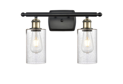 INNOVATIONS 516-2W-BAB-G804 Clymer 2 16 inch Bath Vanity Light Black Antique Brass
