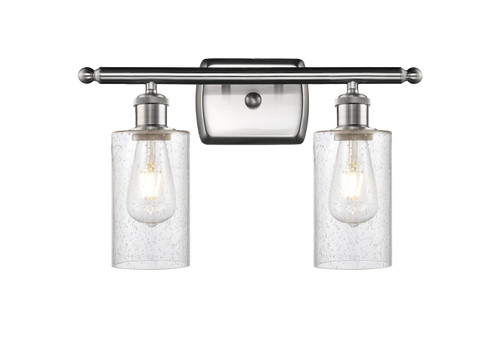 INNOVATIONS 516-2W-SN-G804 Clymer 2 16 inch Bath Vanity Light Brushed Satin Nickel