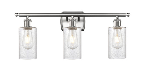INNOVATIONS 516-3W-SN-G804 Clymer 3 26 inch Bath Vanity Light Brushed Satin Nickel
