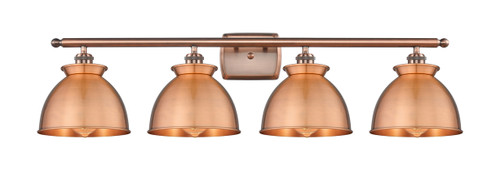 INNOVATIONS 516-4W-AC-M14-AC Adirondack 4 38 inch Bath Vanity Light Antique Copper