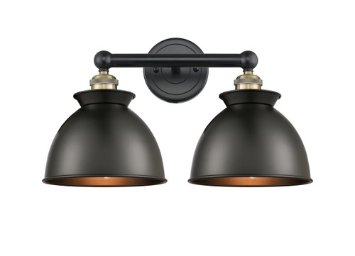INNOVATIONS 616-2W-BAB-M14-BK Adirondack 2 Light Bath Vanity Light part of the Edison Collection Black Antique Brass