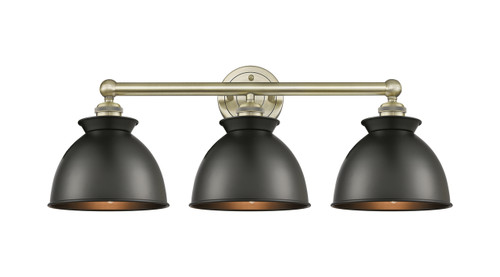 INNOVATIONS 616-3W-AB-M14-BK Adirondack 3 Light Bath Vanity Light part of the Edison Collection Antique Brass