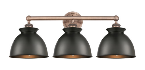 INNOVATIONS 616-3W-AC-M14-BK Adirondack 3 Light Bath Vanity Light part of the Edison Collection Antique Copper