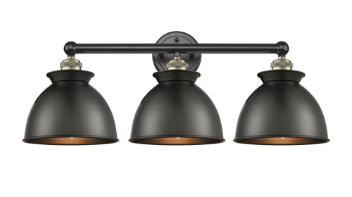 INNOVATIONS 616-3W-BAB-M14-BK Adirondack 3 Light Bath Vanity Light part of the Edison Collection Black Antique Brass