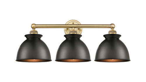 INNOVATIONS 616-3W-BB-M14-BK Adirondack 3 Light Bath Vanity Light part of the Edison Collection Brushed Brass