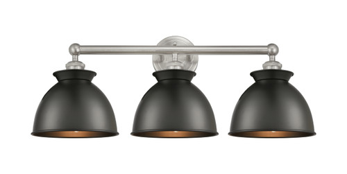 INNOVATIONS 616-3W-SN-M14-BK Adirondack 3 Light Bath Vanity Light part of the Edison Collection Brushed Satin Nickel