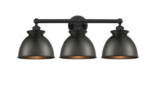 INNOVATIONS 616-3W-BK-M14-BK Adirondack 3 Light Bath Vanity Light part of the Edison Collection Matte Black