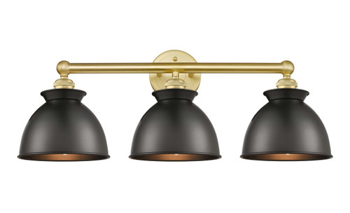 INNOVATIONS 616-3W-SG-M14-BK Adirondack 3 Light Bath Vanity Light part of the Edison Collection Satin Gold