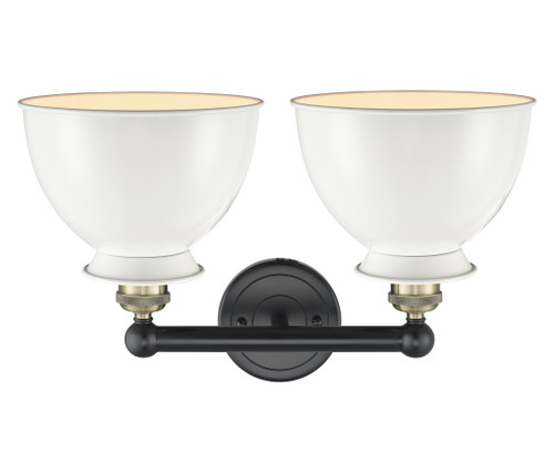 INNOVATIONS 616-2W-BAB-M14-W Adirondack 2 Light Bath Vanity Light part of the Edison Collection Black Antique Brass