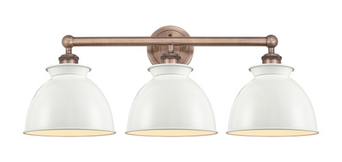 INNOVATIONS 616-3W-AC-M14-W Adirondack 3 Light Bath Vanity Light part of the Edison Collection Antique Copper