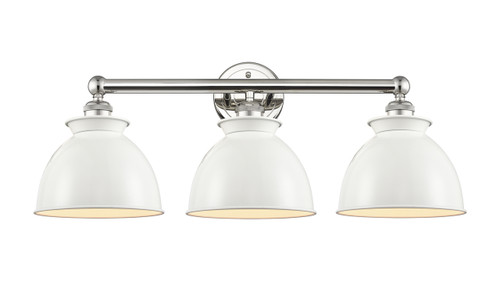 INNOVATIONS 616-3W-PN-M14-W Adirondack 3 Light Bath Vanity Light part of the Edison Collection Polished Nickel