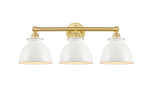 INNOVATIONS 616-3W-SG-M14-W Adirondack 3 Light Bath Vanity Light part of the Edison Collection Satin Gold