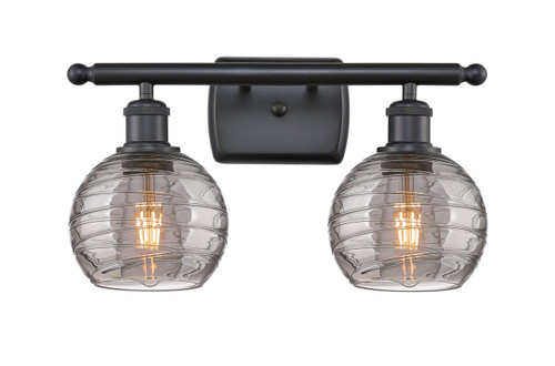 INNOVATIONS 516-2W-BK-G1213-6SM Deco Swirl 2 Light 16 inch Bath Vanity Light Matte Black