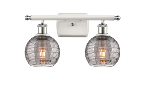 INNOVATIONS 516-2W-WPC-G1213-6SM Deco Swirl 2 Light 16 inch Bath Vanity Light White and Polished Chrome