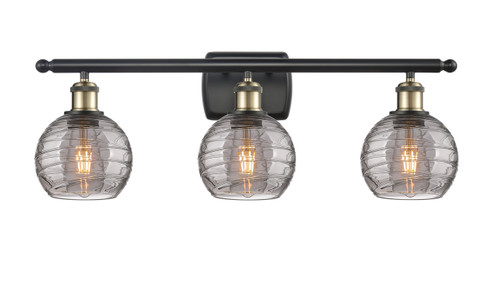 INNOVATIONS 516-3W-BAB-G1213-6SM Deco Swirl 3 Light 26 inch Bath Vanity Light Black Antique Brass