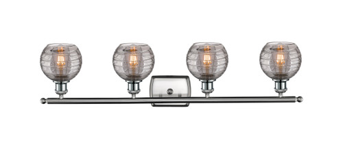 INNOVATIONS 516-4W-SN-G1213-6SM Deco Swirl 4 Light 36 inch Bath Vanity Light Brushed Satin Nickel