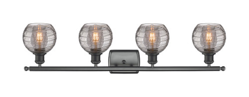 INNOVATIONS 516-4W-BK-G1213-6SM Deco Swirl 4 Light 36 inch Bath Vanity Light Matte Black