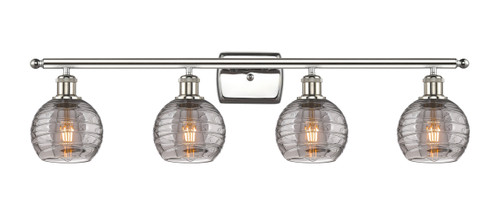 INNOVATIONS 516-4W-PN-G1213-6SM Deco Swirl 4 Light 36 inch Bath Vanity Light Polished Nickel