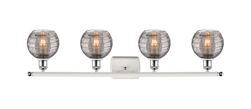 INNOVATIONS 516-4W-WPC-G1213-6SM Deco Swirl 4 Light 36 inch Bath Vanity Light White and Polished Chrome