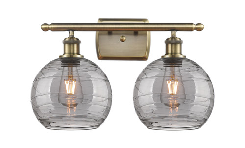 INNOVATIONS 516-2W-AB-G1213-8SM Deco Swirl 2 Light 16 inch Bath Vanity Light Antique Brass