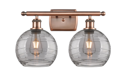 INNOVATIONS 516-2W-AC-G1213-8SM Deco Swirl 2 Light 16 inch Bath Vanity Light Antique Copper