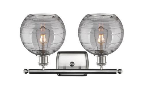 INNOVATIONS 516-2W-SN-G1213-8SM Deco Swirl 2 Light 16 inch Bath Vanity Light Brushed Satin Nickel