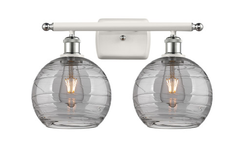 INNOVATIONS 516-2W-WPC-G1213-8SM Deco Swirl 2 Light 16 inch Bath Vanity Light White and Polished Chrome