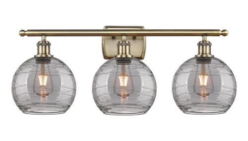 INNOVATIONS 516-3W-AB-G1213-8SM Deco Swirl 3 Light 26 inch Bath Vanity Light Antique Brass