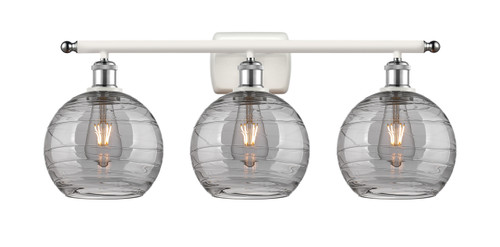 INNOVATIONS 516-3W-WPC-G1213-8SM Deco Swirl 3 Light 26 inch Bath Vanity Light White and Polished Chrome