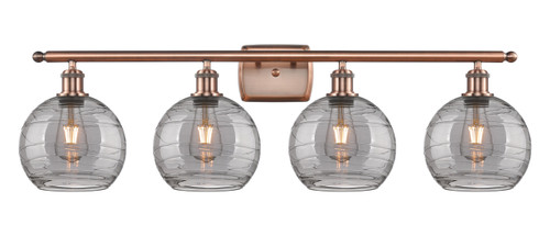 INNOVATIONS 516-4W-AC-G1213-8SM Deco Swirl 4 Light 36 inch Bath Vanity Light Antique Copper