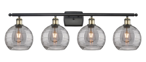 INNOVATIONS 516-4W-BAB-G1213-8SM Deco Swirl 4 Light 36 inch Bath Vanity Light Black Antique Brass