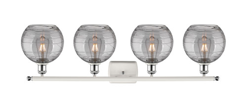 INNOVATIONS 516-4W-WPC-G1213-8SM Deco Swirl 4 Light 36 inch Bath Vanity Light White and Polished Chrome