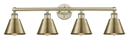 INNOVATIONS 616-4W-AB-M8-AB Smithfield 4 33.5 inch Bath Vanity Light Antique Brass