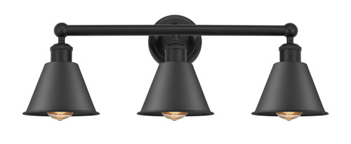 INNOVATIONS 616-3W-BK-M8-BK Smithfield 3 Light Bath Vanity Light part of the Ballston Collection Matte Black